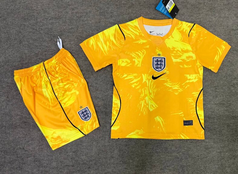 Kids-England 2026 World Cup GK Yellow Soccer Jersey